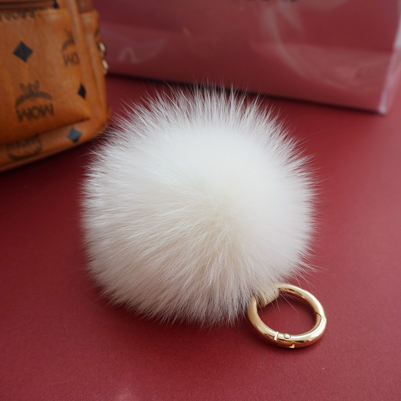 狐狸毛球包包挂件10cm小号可爱毛毛球钥匙扣手机挂饰皮草乳白色1112cm