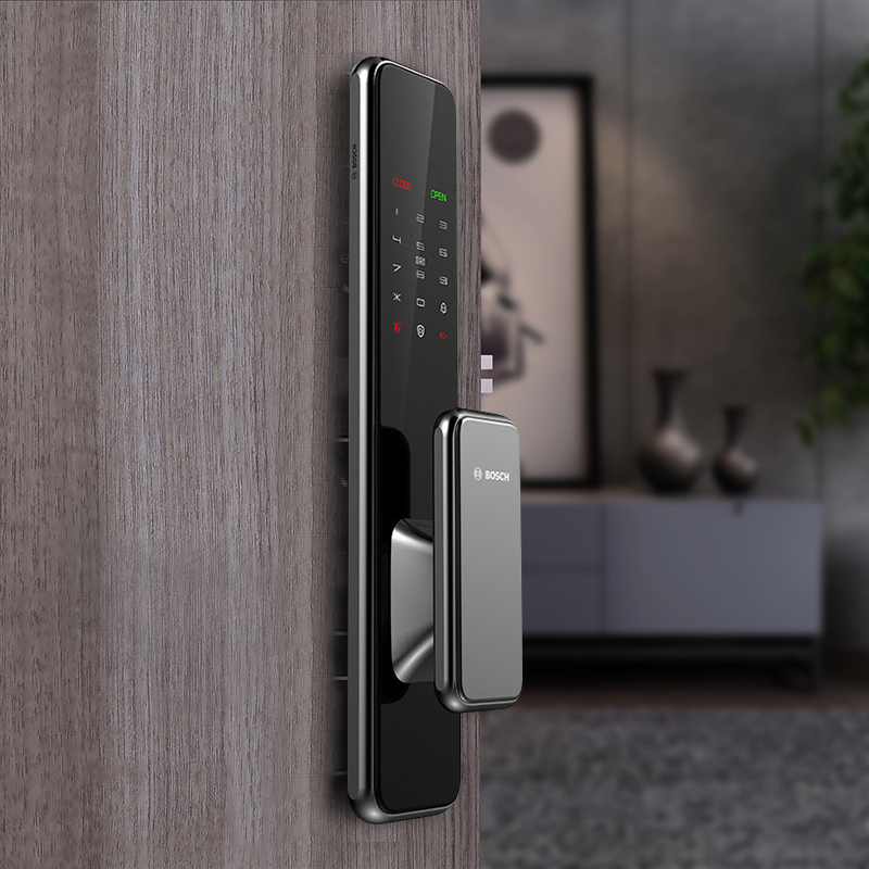 博世(BOSCH) 指纹锁全自动门锁EL600墨岩灰 密码锁家用防盗门锁