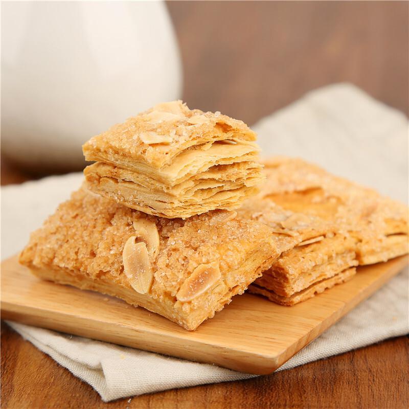 特产雪花杏仁片千层酥饼干抗饿零食充饥食品全国吃地方特色雪花杏仁片