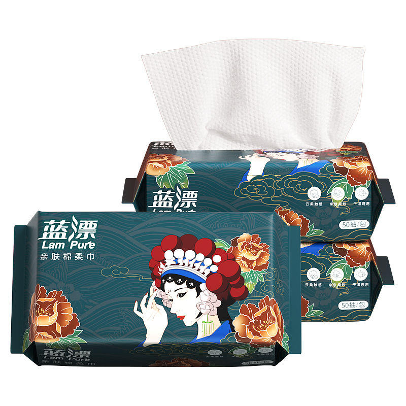 棉柔巾洗脸巾擦脸一次性加大加厚绵柔巾婴儿抽取式洗面巾干湿两用高清大图