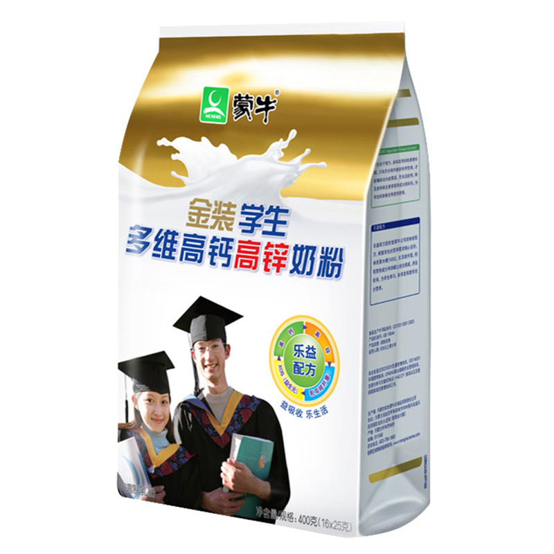 蒙牛(MENGNIU)金装学生多维高钙高锌牛奶粉400g小条袋装青少年冲饮大品牌更放心