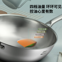 爱仕达(ASD)炒锅不锈钢30cm 三层钢304 少烟无涂层炒菜锅大厚底通磁家用炒煎锅CC30H1Q