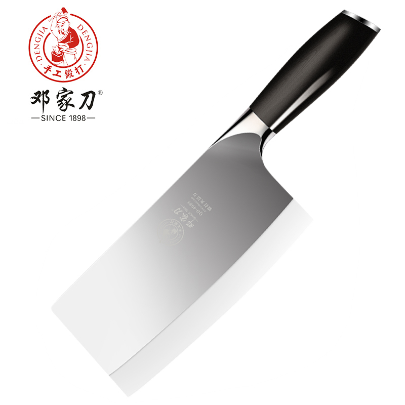 邓家刀9铬三合钢切片刀QD-4989夹层锻打 手工开刃 持久锋利 9CR18MOV钢材