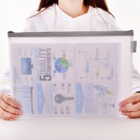 得力透明文件袋补习袋手提包文具笔袋