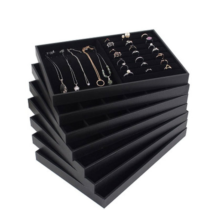 家用简约戒指项链耳环收纳盒子珠宝展示道具饰品架佛珠手串盒子首饰收纳盒简约纳用品