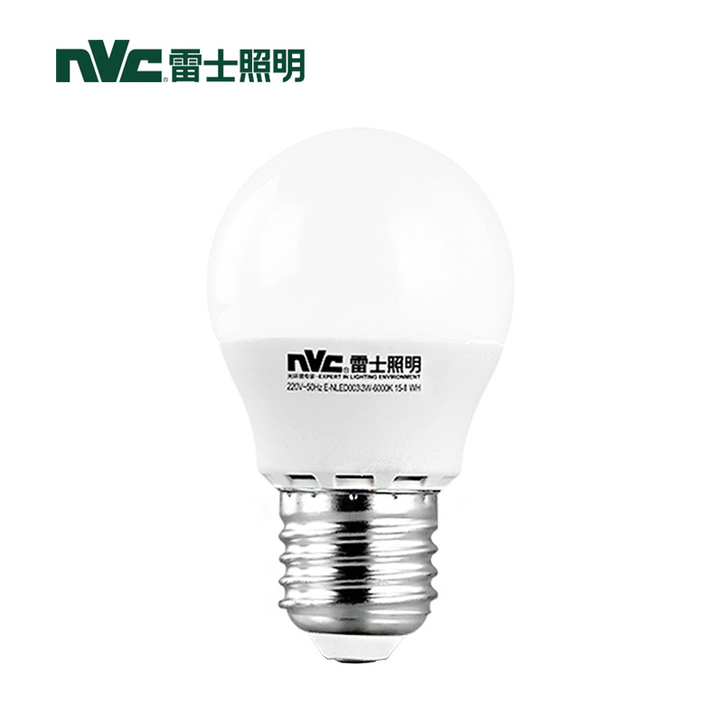 雷士照明(NVC)LED光源灯泡 7瓦(0-5W) E27大螺口 家用螺口灯泡球泡灯 高亮耐久节能球泡灯