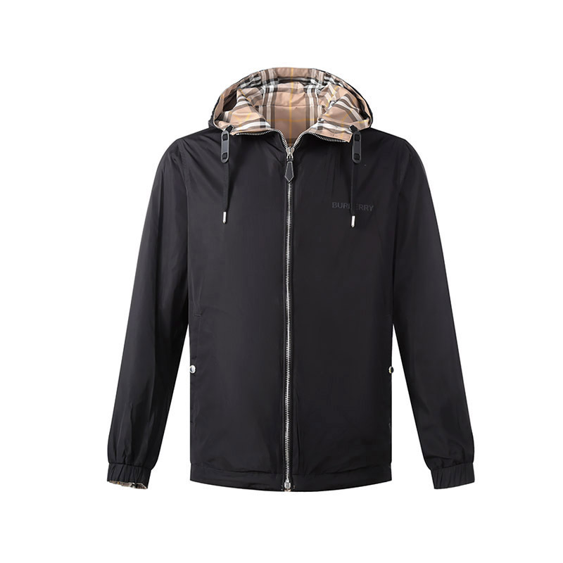博柏利burberry男款双面穿连帽休闲夹克上衣外套8054481