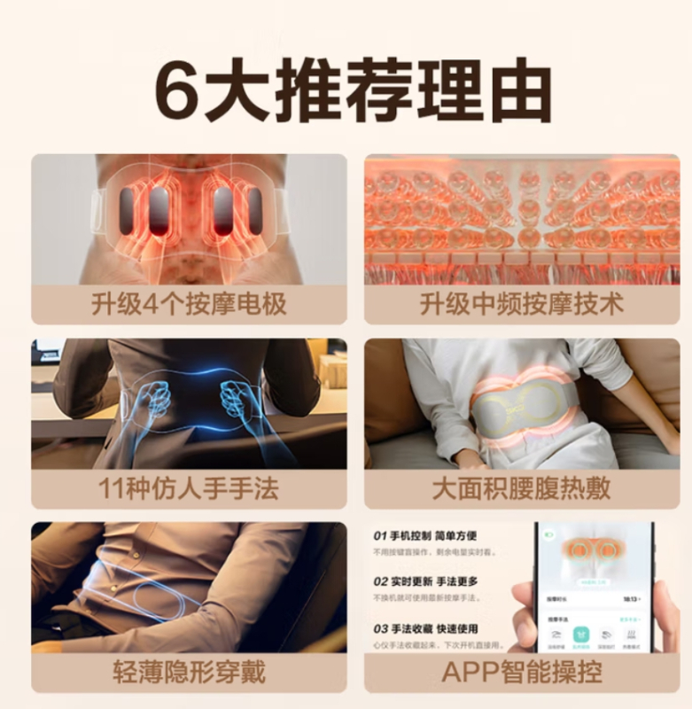 SKG腰部按摩仪K5二代 珍珠白高清大图