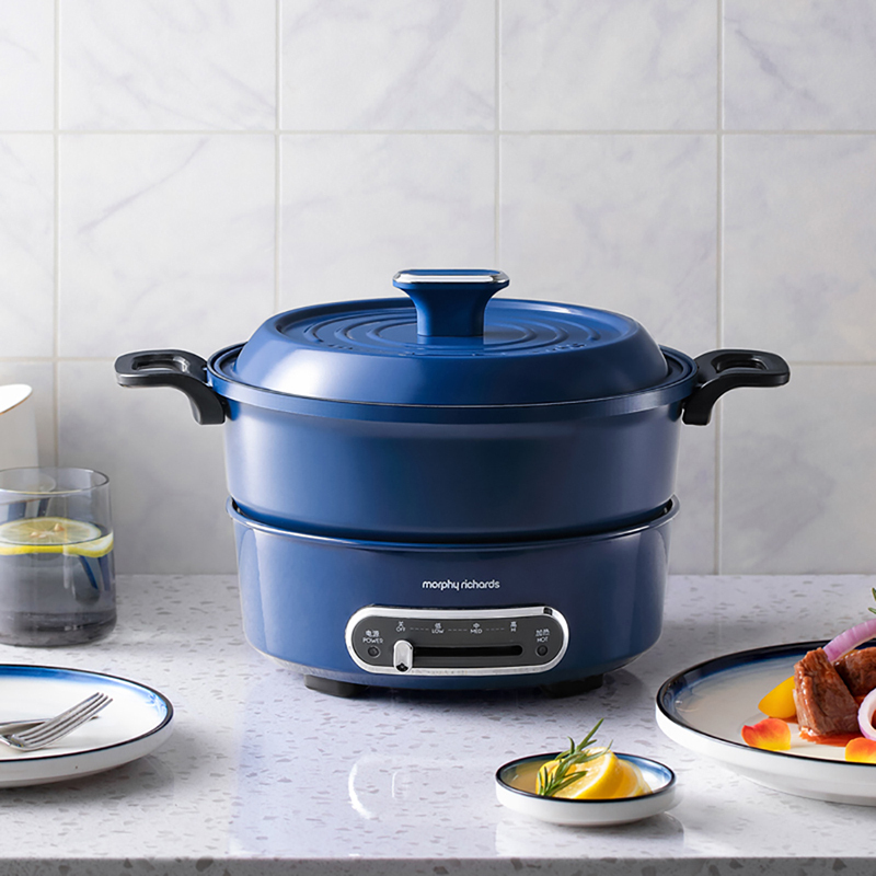 摩飞电器(morphy richards)多功能锅mr9087蓝色报价_参数_图片_视频