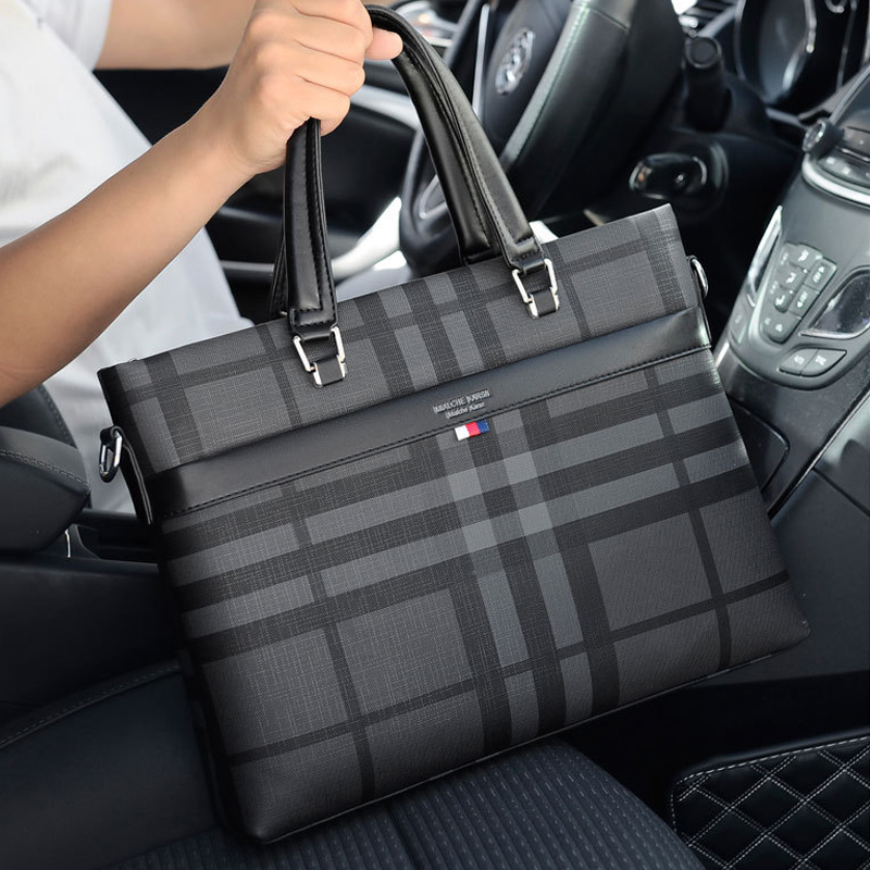 商务公文包男士手提包时尚休闲办公包文件包资料包_688_707 MK-5006黑色款