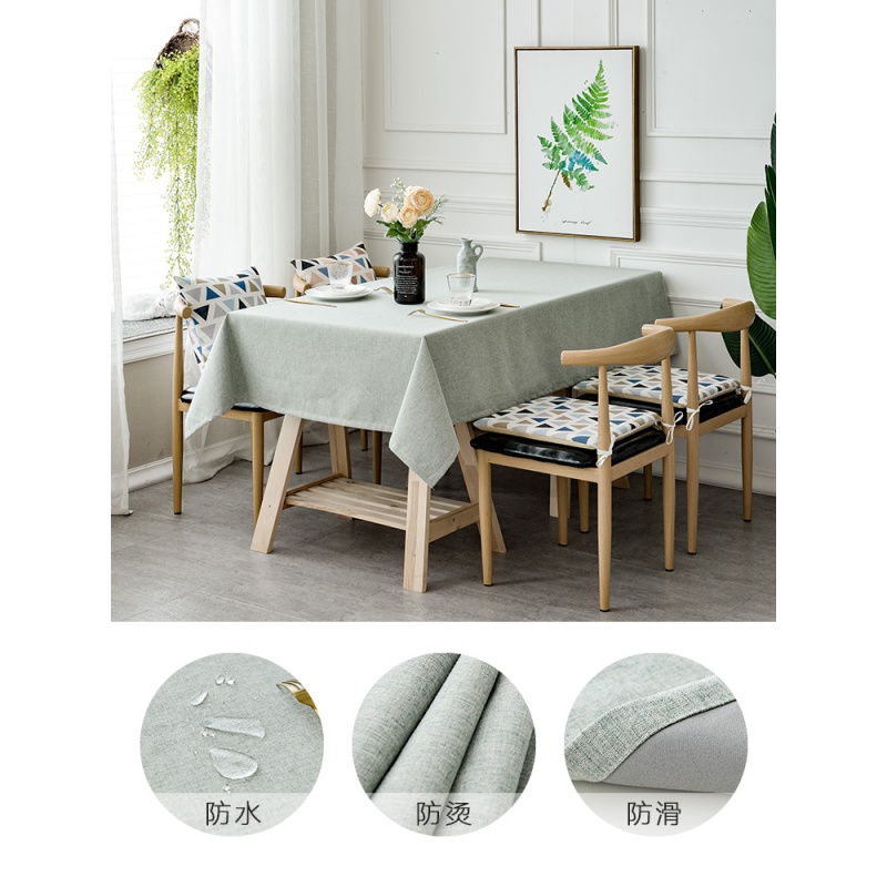 美帮汇办公会议室桌布色棉麻北欧简约餐桌布艺长方形茶几台布防水定制高清大图