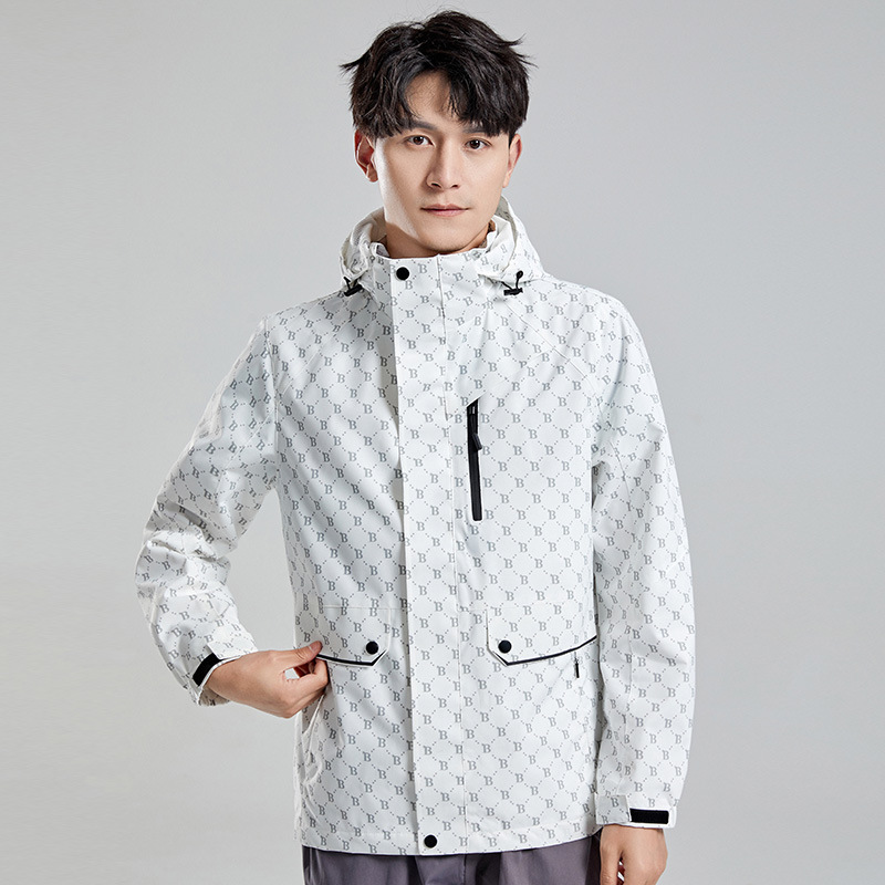 健卡侬 冲锋衣 J147 男款B白色 4XL