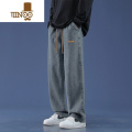 YANXU阔腿牛仔裤男士夏季薄款宽松直筒休闲复古潮牌美式高街长裤子男款