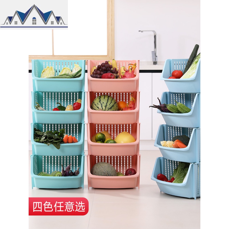 厨房置物架落地水果蔬菜调味调料架子家用多层油盐酱醋收纳储物架 三维工匠高清大图