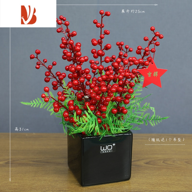 三维工匠装饰摆件三维工匠吉祥果仿真花幸运发财果客厅餐桌花艺 盆栽电视柜玄关新年装饰摆件方形黑盆 发财果 送挂饰 仿真植物 价格图片品牌报价 苏宁易购沅福易家居专营店