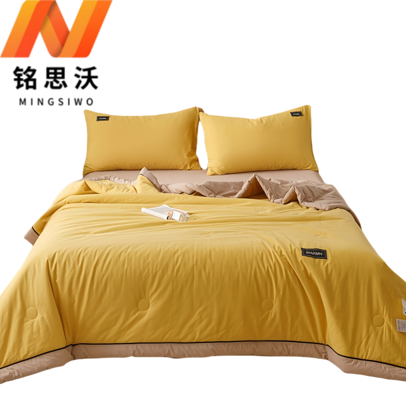 铭思沃床单款四件套2.0*2.3m床 米黄色 套高清大图