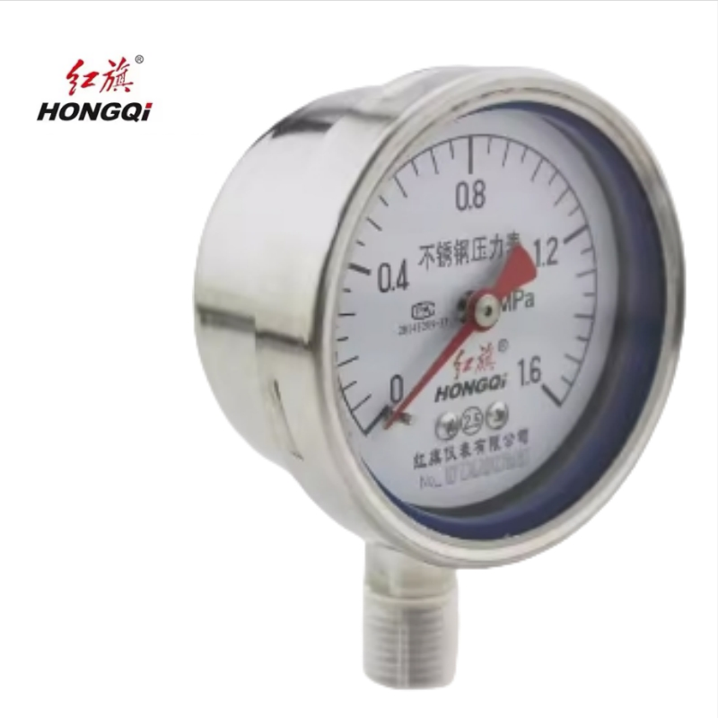 红旗 不锈钢压力表Y60BF 1.6MPA 块高清大图