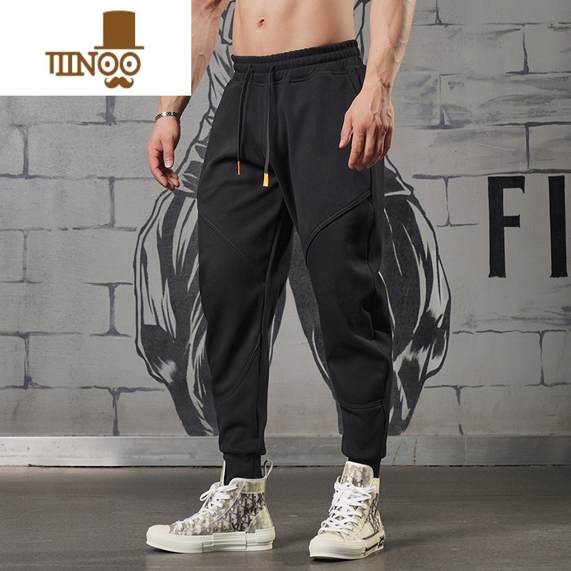 YANXU运动长裤男收口宽松美式篮球束脚休闲卫裤跑步训练健身裤子