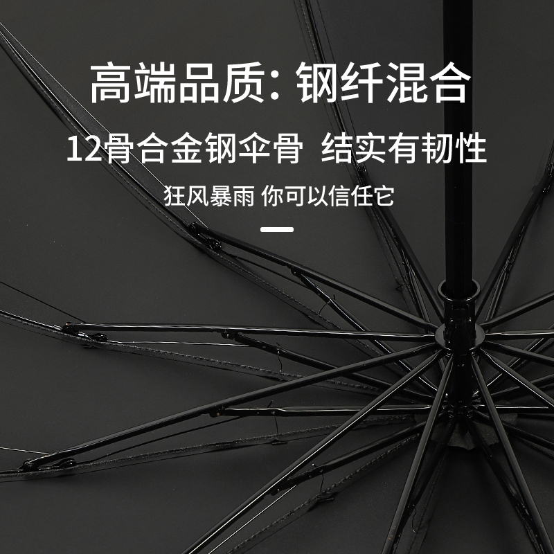 [苏宁推荐]大号超大雨伞男女三人加固晴雨两用折叠学生双人黑胶防晒遮阳伞8809H