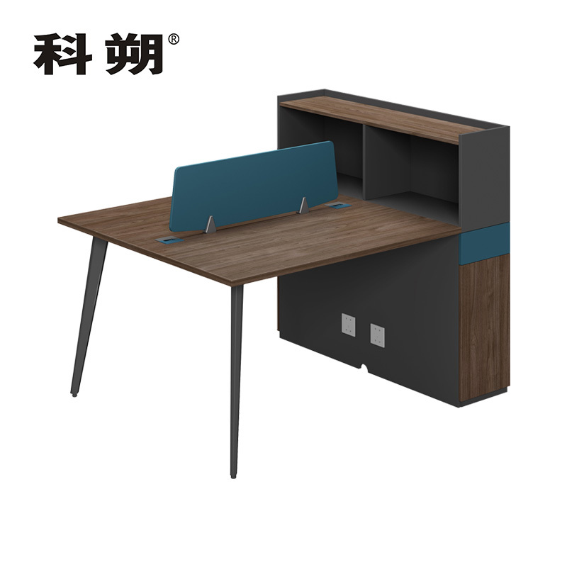 科朔 办公桌职员桌员工桌简约写字台 双人位带柜子 屏风办公桌1.5米 KSB15113