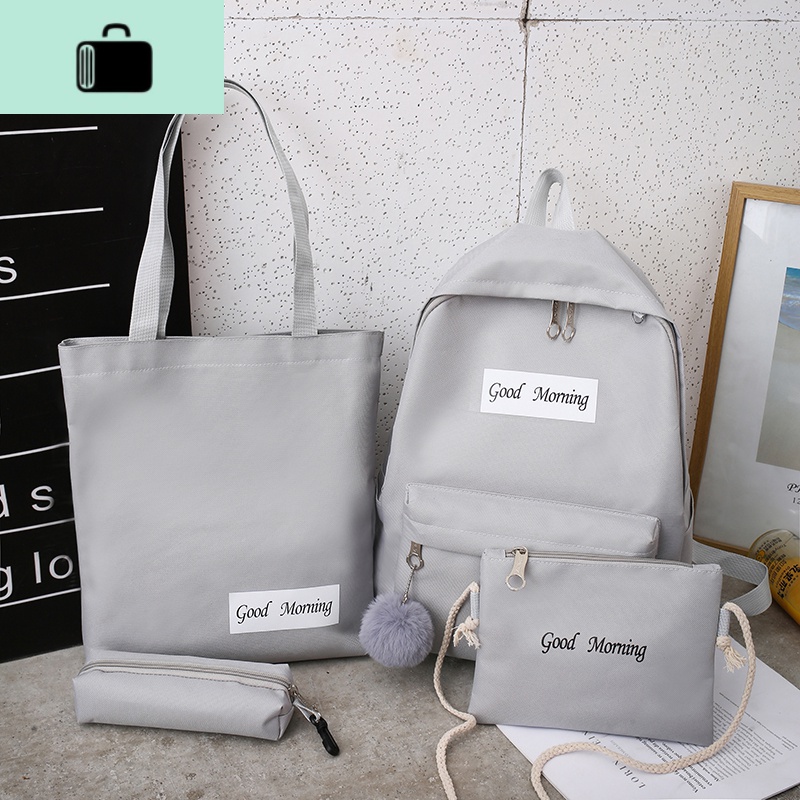 古着感少女书包大容量校园风高中学生初中生帆布双肩包女2019新款NEWLAKE 灰色