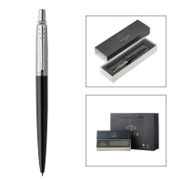 派克PARKER 签字笔 Jotter乔特系列邦德街黑白夹凝胶水笔 中性笔 学生办公通用日常书写原子笔0.55mm黑笔芯