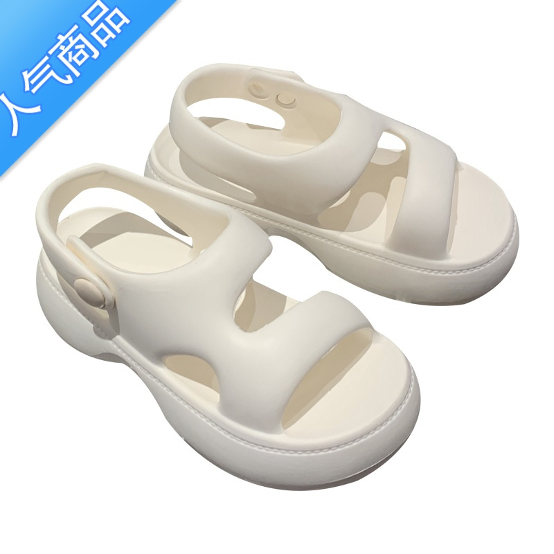 SUNTEK 踩屎感软厚底松糕凉鞋女夏季外穿网红罗马运动沙滩休闲鞋