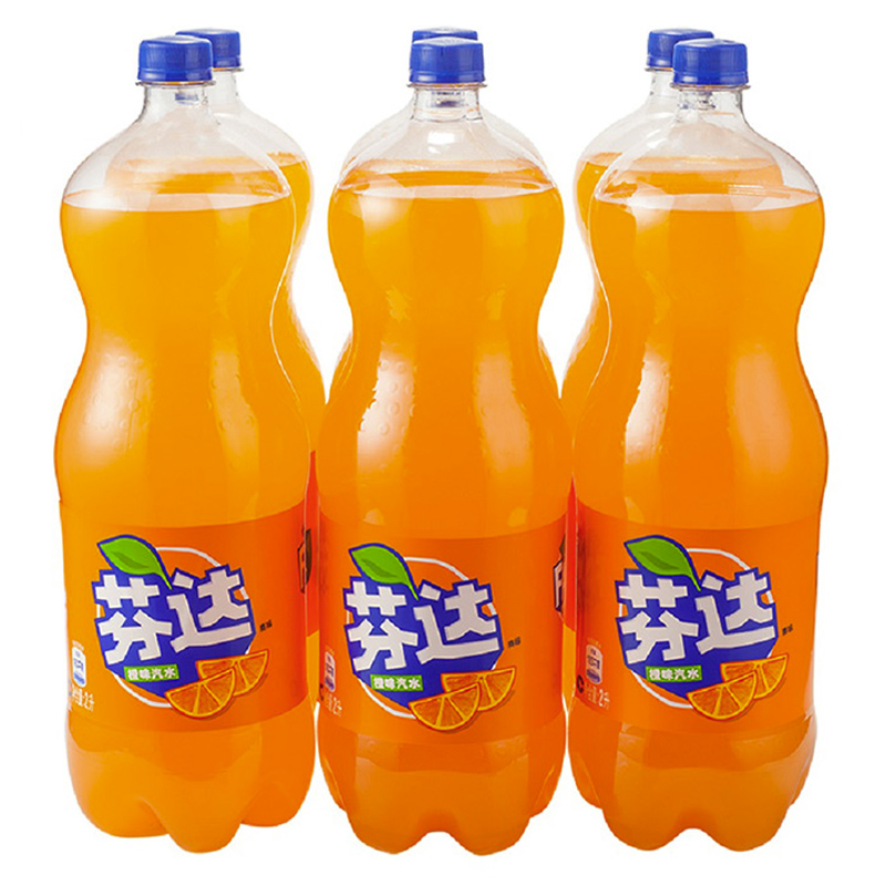 可口可乐芬达橙味汽水2l6瓶整箱装