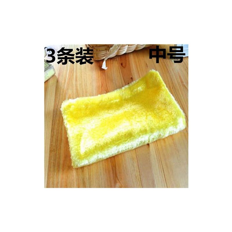 神奇抹布双层加厚柔软吸水不沾油厨房神器洗碗巾双层加厚百洁布|中号23*26黄色3条装