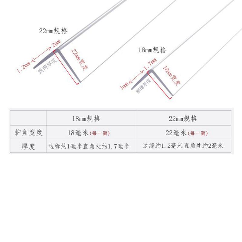 pvc护角条瓷砖护墙角保护条装修免打孔 墙转角护角防撞条阳角线|宽:35*35mm白色 0.5米