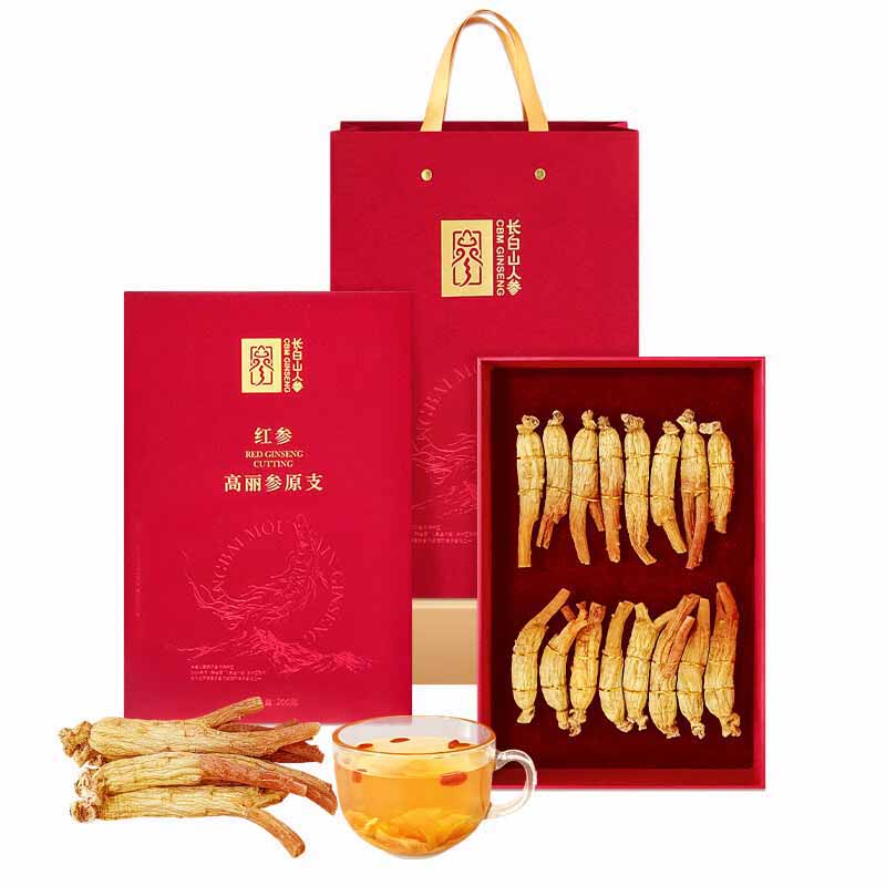 长白山人参红参高丽参原枝质地饱满高丽参原枝干货礼盒200g*1盒高清大图