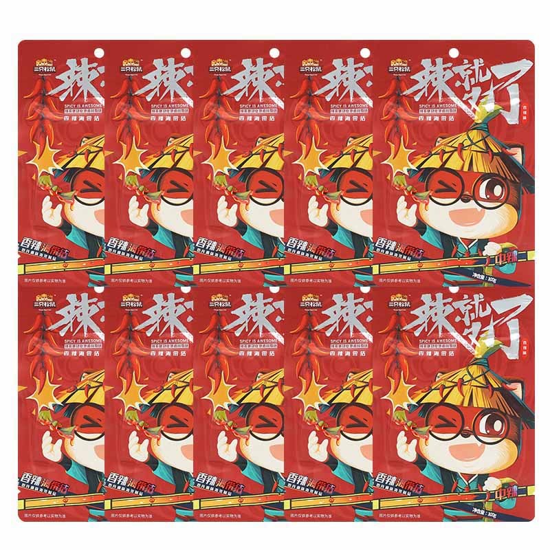三只松鼠海带结香辣零食开袋即食美味下饭菜特色小吃100g*10袋