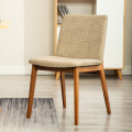 餐椅北欧家用现代简约书房椅子实木靠背办公桌椅酒店餐厅凳子轻奢_7 卡其－栗色木架欧洲A级榉木