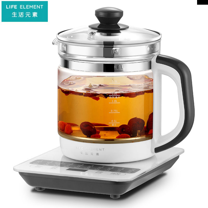 生活元素(LIFE ELEMENT)养生壶D52 全自动家用多功能玻璃煮茶器办公小型花茶壶烧水壶24小时预约 高硼硅玻璃