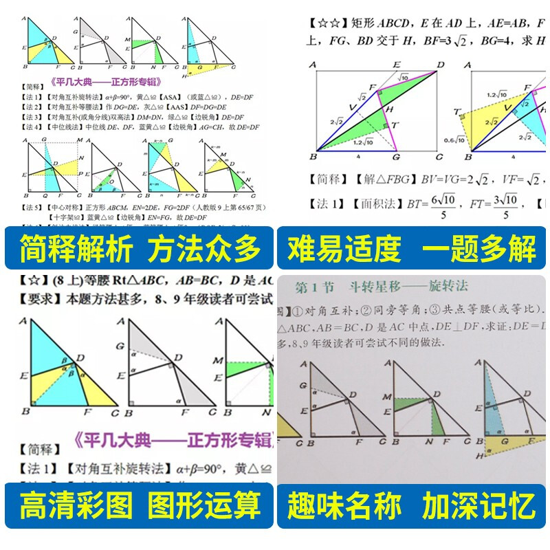 [醉染正版]中考压轴题分类专项冲刺与正方形初中考数学平面几何必刷题初中数学几何证明题数学几何专题训练初中生同步教辅课堂练高清大图