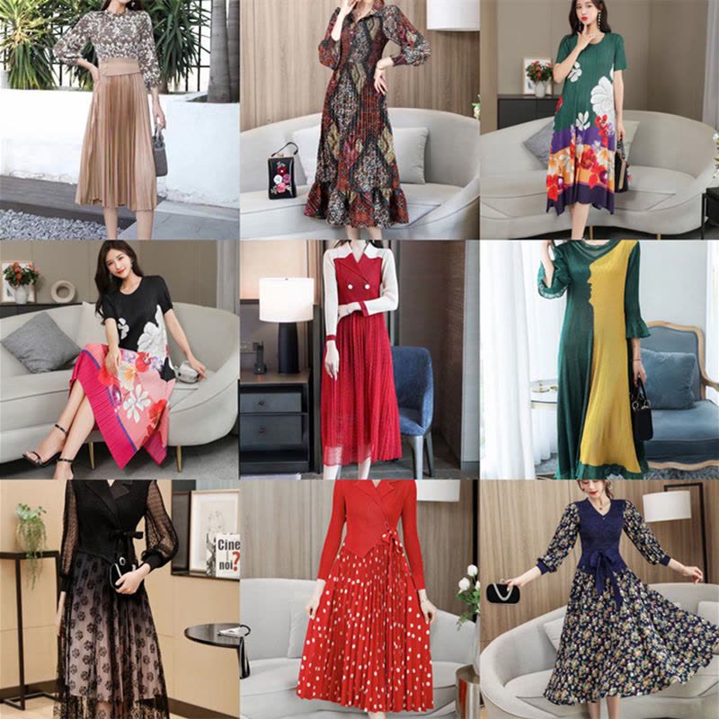 大码女装折扣妈妈装孤品 商场撤柜中年连衣裙图片