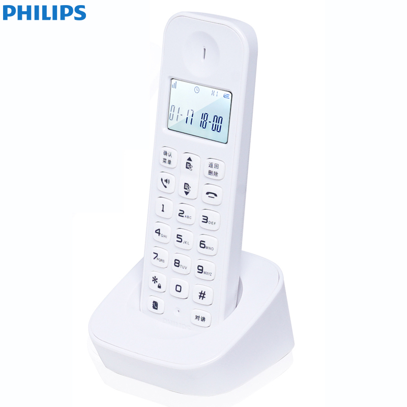 飞利浦(Philips) DCTG160 数字无绳电话机单主机/商务办公/普通家用/来电显示电话机(白色)