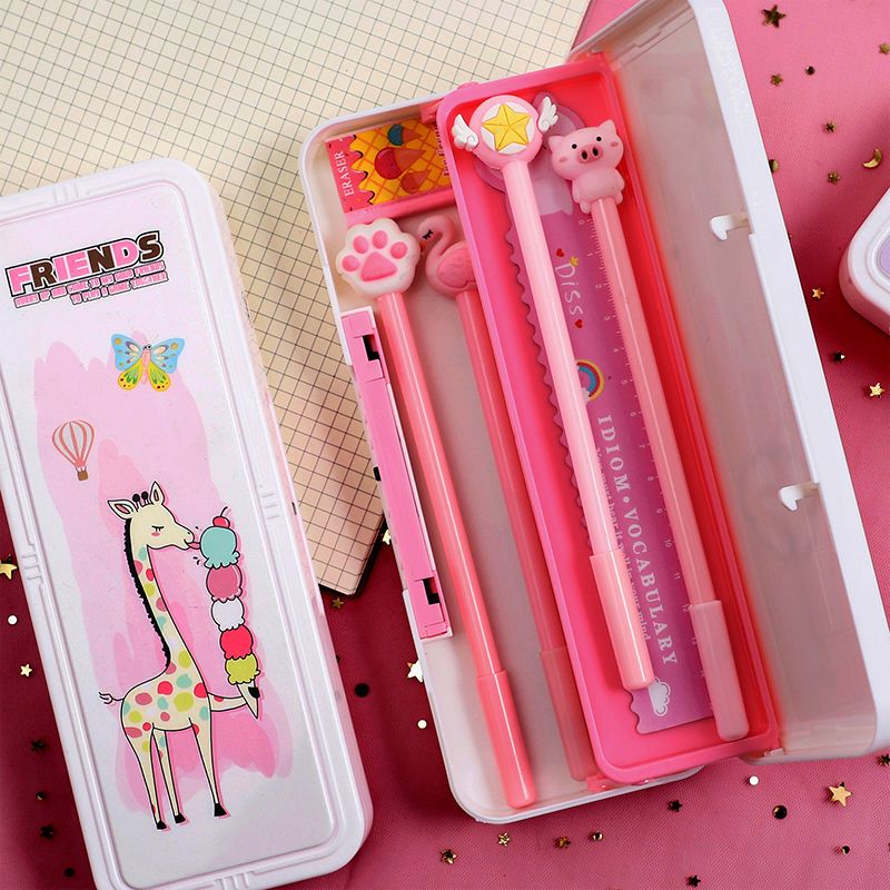 儿童双层密码文具盒卡通小学生铅笔盒可爱男女能创意笔盒笔袋