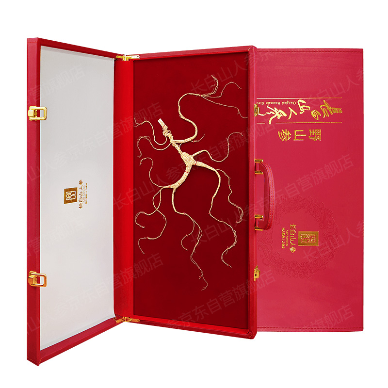 长白山人参野山参皂苷丰富皮老纹深须长茂密肉质饱满礼盒装16g