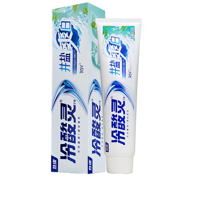 冷酸灵 井盐爽白抗敏牙膏 冰爽薄荷香220g*1支