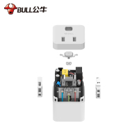 公牛(BULL)GNV-UUB122全长1.5米2孔+2USB小魔方USB总控开关插座插线板插排排插接线板白色