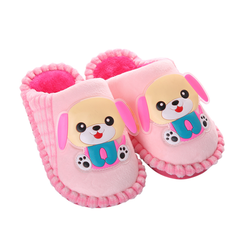 儿童棉拖鞋冬季室内可爱卡通软底防滑保暖舒适男童女童宝宝棉拖鞋