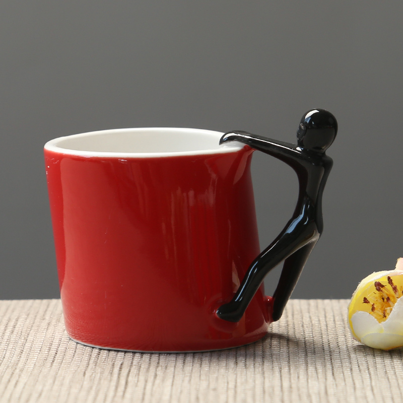 苏氏陶瓷(SUSHI CERAMICS)个性茶具红釉黑柄斜茶壶斜茶杯10头陶瓷功夫茶具套装礼盒