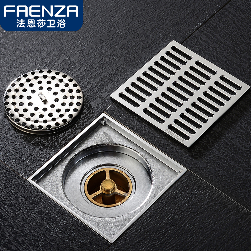 法恩莎(FAENZA)卫生间五金配件地漏防臭芯下水道防臭盖子防臭地漏盖加厚高清大图