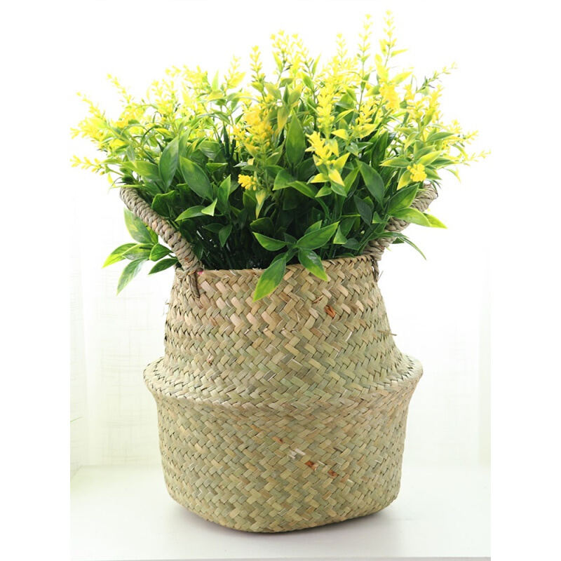 北欧手工编花篮手提编织篮子ins风家居客厅摆件花盆