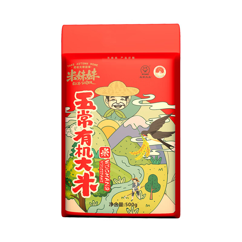 米妹妹(MIMEIMEI)颗粒饱满自然鲜香五常香米500g