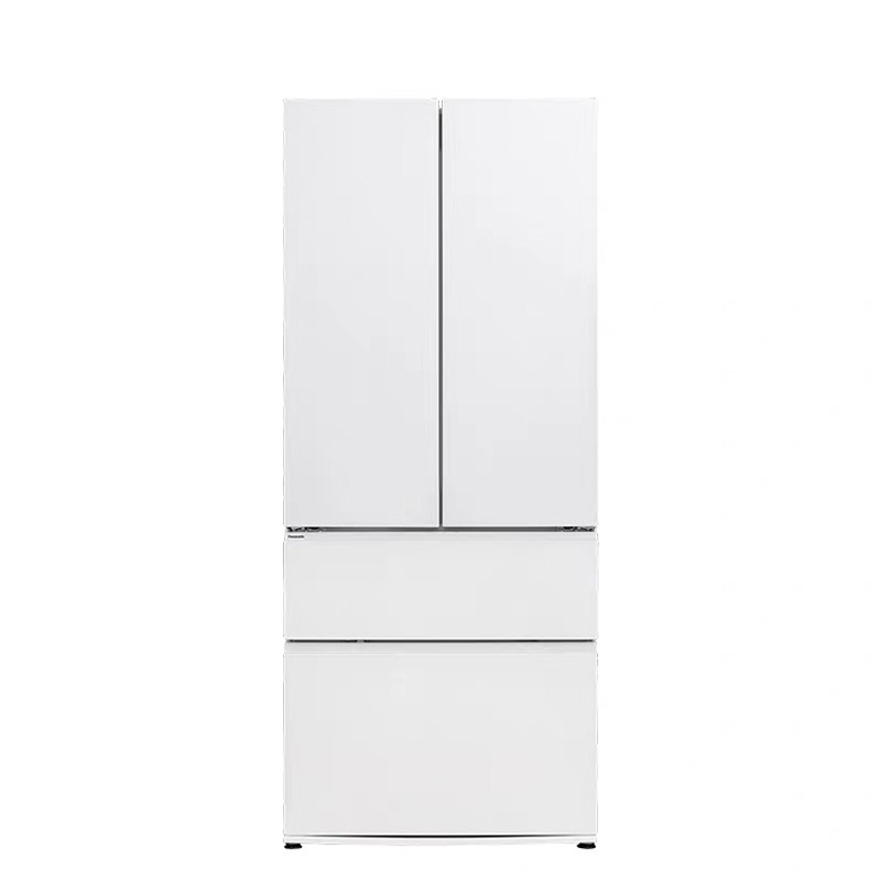 松下 NR-EW46TGB-W 多门法式冰箱 464升一体化纯平嵌入 宽幅变温 双循环 一级能效 可广角开门 珍珠白