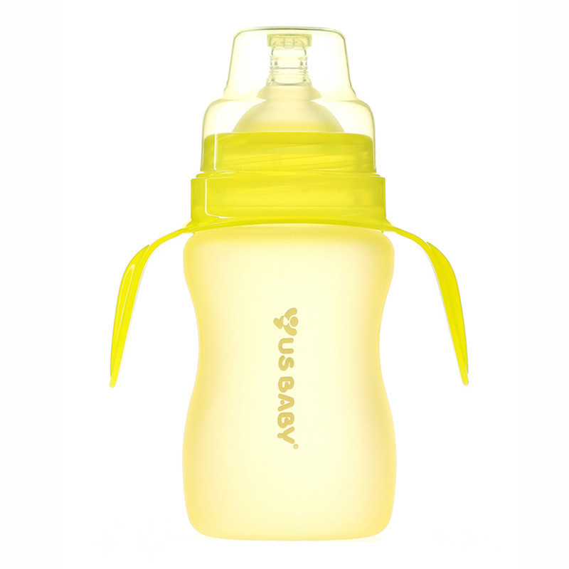 优生真母感硅胶特护玻璃手把吸管奶瓶宽口240ml-U10515