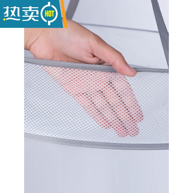 敬平C晾衣网晒衣篮晾衣服鞋平铺防变形网兜袋晾衣物器可折叠晾晒篮 双层有围45CM高清大图