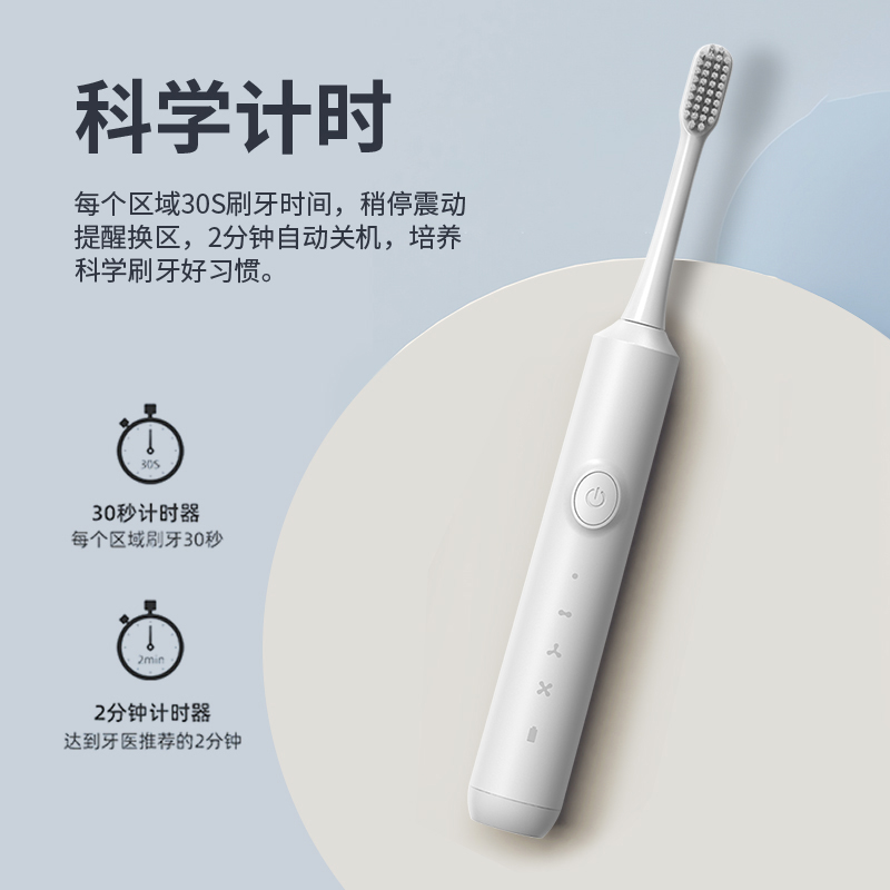 笨笨马(BenBenMa)电动牙刷成人充电式情侣男女学生出行BY01 白色(牙刷+牙刷头)高清大图